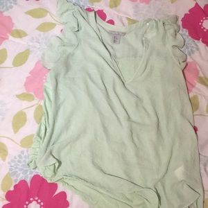 Flutter sleeve light green top